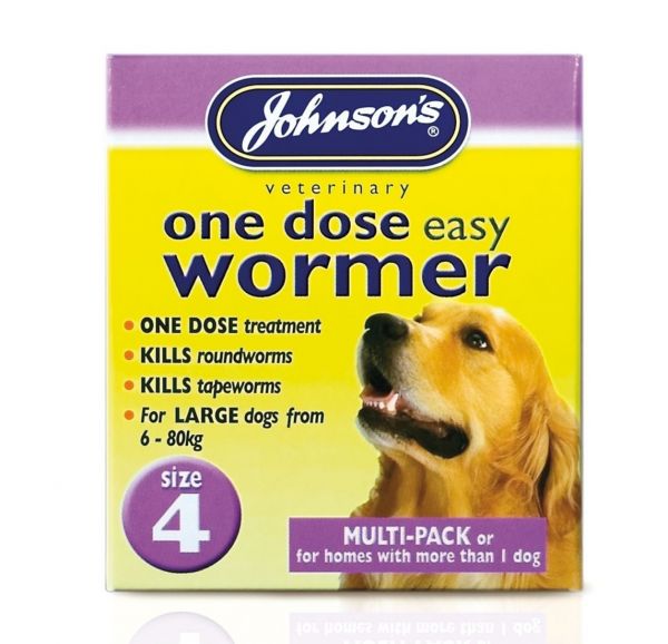 Johnsons 1 Dose Dog Wormer Size 4