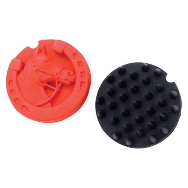 Lincoln Horse Head Rubber Curry Comb Colour: Red