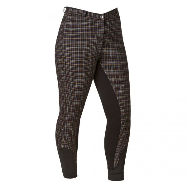 Grey Check Colour FireFoot Ladies Farsley Checked Horse Riding Breeches 