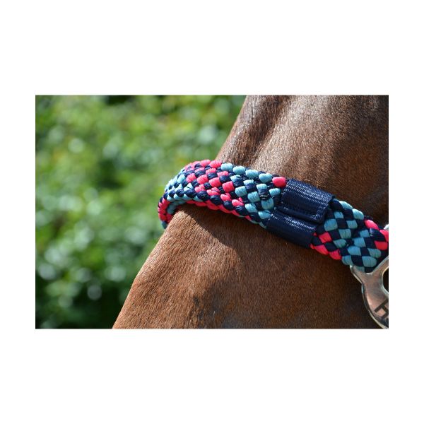Hy Equestrian Multicolour Adjustable Headcollar with Rope