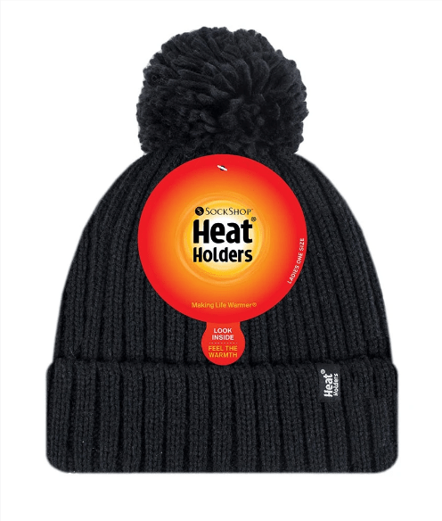 Heat Holders Ladies Ribbed Hat With Pom