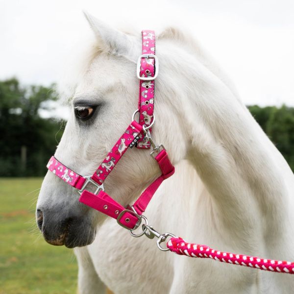 Gallop Unicorn Padded Head-collar with Multi Lead Set