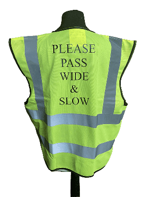 Adult Hi Viz Tabard Please Pass Wide and Slow