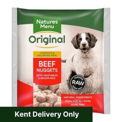 Natures Menu Frozen Nuggets Beef Lunch Raw Dog Food 1kg