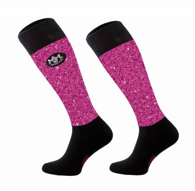 Adult Lurex Antibacterial Long Socks Pink